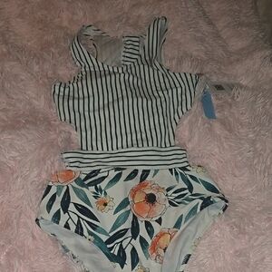 Striped Floral Womans One Piece *NEW*